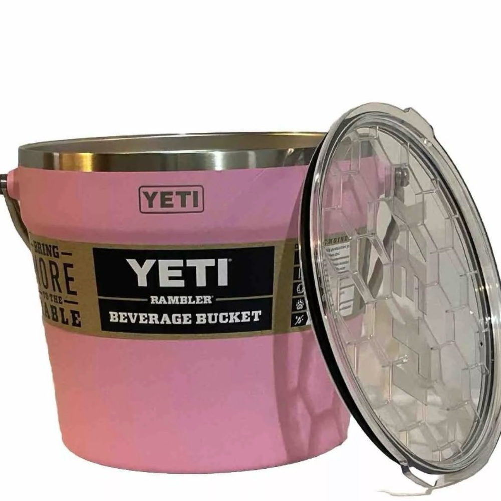 Yeti LIMITED EDITION Rambler -POWER PINK - Beverage Ice Bucket RARE !!